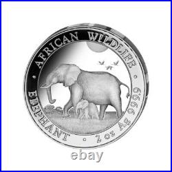 SOMALIE 100 Shillings Argent 2 Onces Elephant 2022