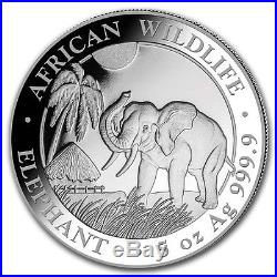 SOMALIE 500 Shillings Argent 5 Onces Elephant 2017 5 Oz silver coin