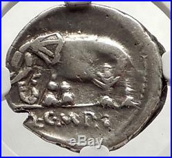 SULLA's General as IMPERATOR 81BC Silver Roman Republic Coin ELEPHANT NGC i67613