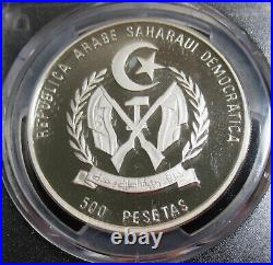 Saharawi Arab Democratic Rep. 1993 Silver 500 Pesetas Elephant PCGS PR-68 DCAM