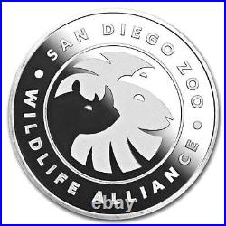 San Diego Zoo Elephant Sterling Silver Coin 1 Oz Blister Pack Gold And Piggy Ban