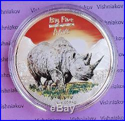 Set silver coin Big five Lion, Leopard, Buffalo, Elephant, Rhinocero Congo