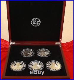 Set silver coin Big five Lion, Leopard, Buffalo, Elephant, Rhinocero Rwanda, 2010