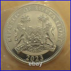 Sierra Leone $1 Elephant 2023 Silver 99.9% 1oz Silver Coin in Capsule