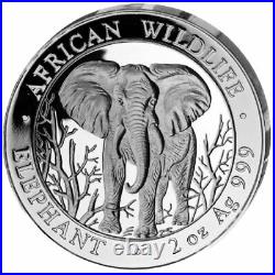 Silver Coins African Wildlife, Somalia Elephant 2004 Prestige Set