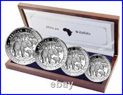 Silver Coins African Wildlife, Somalia Elephant 2007 Prestige Set