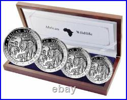 Silver Coins African Wildlife, Somalia Elephant 2008 Prestige Set