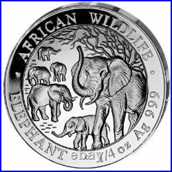 Silver Coins African Wildlife, Somalia Elephant 2008 Prestige Set