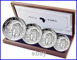 Silver Coins African Wildlife, Somalia Elephant 2010 Prestige Set