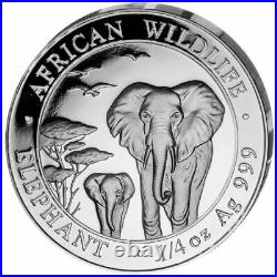 Silver Coins African Wildlife, Somalia Elephant 2015 Prestige Set