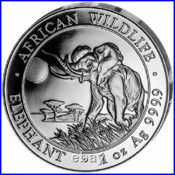 Silver Coins African Wildlife, Somalia Elephant 2016 Prestige Set