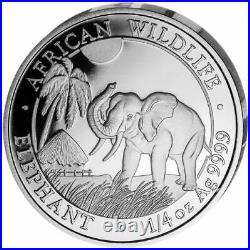 Silver Coins African Wildlife, Somalia Elephant 2017 Prestige Set