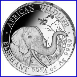 Silver Coins African Wildlife, Somalia Elephant 2018 Prestige Set