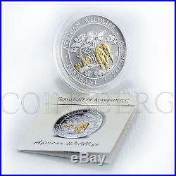 Somali 100 shillings African Wildlife Elephant 1oz Silver Gilded Coin 2012