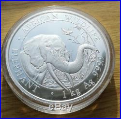 Somali Elephant 1 Kilo Silver Coin Bar. 999 Silver kg 999 Bullion 2018