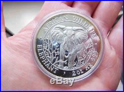 Somali Republic 4 coin silver proof set elephants 2004 rare! Free shipping