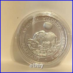 Somali Republic Silver coin, African Wildlife, 100 shil Proof-like/ better, UNC