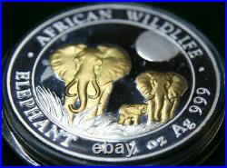 Somalia 100 Shillings 2014 African Wildlife Elefant #F4709 ST-BU Gold gildet