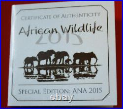 Somalia 100 Shillings 2015 Elephant #F3848 Prooflike Privy Mark ANNA 2015 rare