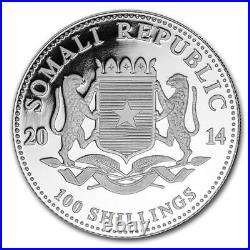 Somalia 100 Shillings African Wildlife Elephant 2014 1 oz. 999 Silver Coin