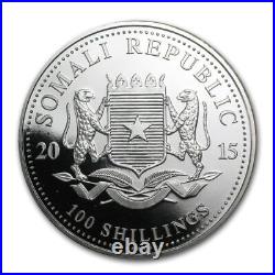 Somalia 100 Shillings African Wildlife Elephant 2015 1 oz. 999 Silver Coin