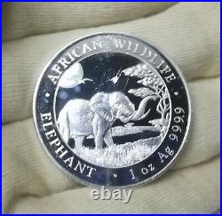 Somalia 100 Shillings African Wildlife Elephant 2019 1 oz. 9999 Silver Coin