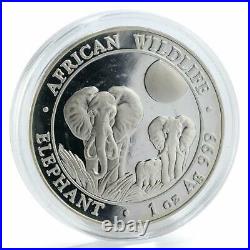Somalia 100 shillings Elephant proof silver coin 2014