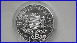 Somalia 2004 Elephant silver BU coin
