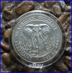 Somalia 2004 Silver 100 Shillings Elephant Silver Bullion Coin