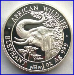 Somalia 2005 Elephant 1000 Shillings 1oz Silver Coin, Proof