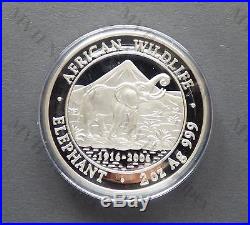 Somalia 2006 African Wildlife Elephant 3,75 Oz Silver Proof coin set rare