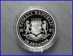 Somalia 2007 African Wildlife Elephant 1Oz Silver Proof Coin very rare