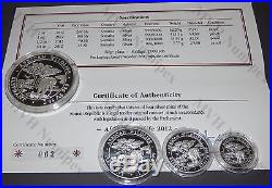 Somalia 2012 African Wildlife Elephant 3,75 Oz Silver Proof Set of 4 Coins