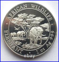 Somalia 2012 Elephant 100 Shillings 1oz Silver Coin, Proof