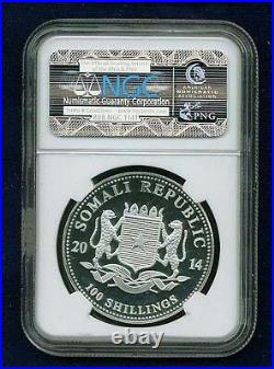 Somalia 2014 100 Shillings Silver Coin Elephant Certified Superb Gem Ngc Ms68