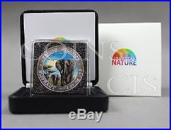 Somalia 2015 100 Shillings Colorful Nature Elephant 1 oz BU Silver Coin