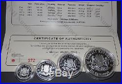 Somalia 2015 African Wildlife Elephant 3,75 Oz Silver Proof Set of 4 Coins