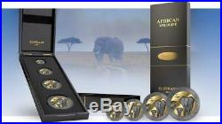 Somalia 2015 African Wildlife Elephant Ruthenium Golden Enigma Silver Coin Set