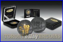 Somalia 2015 GOLDEN ENIGMA Elephant Black Ruthenium Silver Coin 100 Shillings