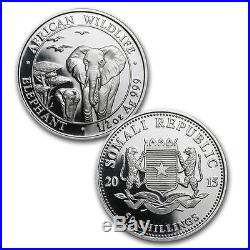 Somalia 2015 Shillings African Wildlife Elephant 3.75oz 4 Coin Silver Proof Set