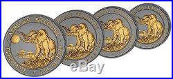 Somalia 2016 African Wildlife Elephant Gold Ruthenium Enigma Silver Coin 2ND NEW