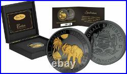 Somalia 2017 500 Shillings ELEPHANT Golden Enigma 5 Oz Silver Coin NIB Early Num