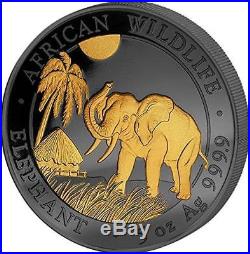Somalia 2017 500 Shillings Golden Enigma Elephant 5 Oz Silver Coin