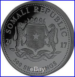 Somalia 2017 500 Shillings Golden Enigma Elephant 5 Oz Silver Proof Coin