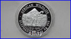 Somalia African Wildlife 2006 Elephant 100 shillings Silver Proof Coin