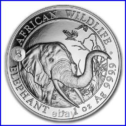 Somalia African Wildlife Elephant Dog Privy 2018 1 oz. 9999 Silver Coin