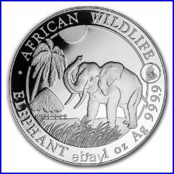 Somalia African Wildlife Elephant Rooster Privy 2017 1 oz. 9999 Silver Coin