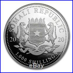 Somalia African Wildlife Elephant SET 9 Coins in WOOD BOX Silver. 999