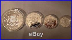 Somalia African Wildlife Elephant Silver Four Coin Proof Set