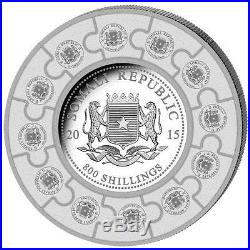 Somalia Elephant 12th Anniversary Puzzle 2004 2015 1 kg kilo. 999 Silver Coin